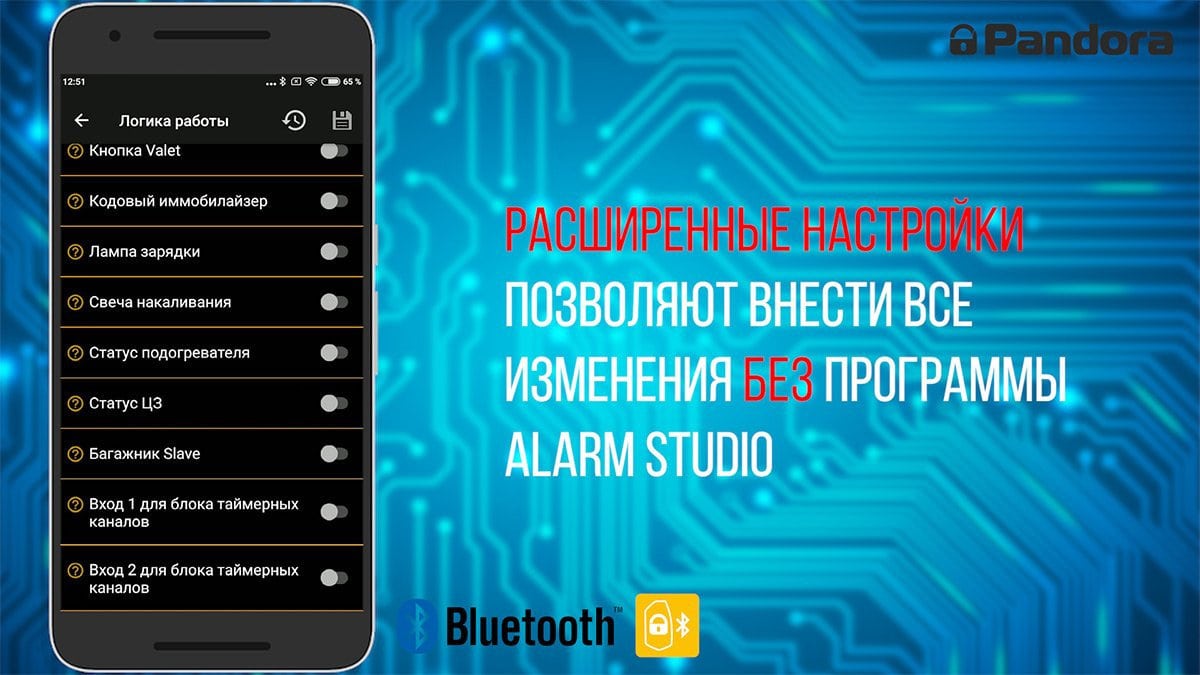 Мобильное приложение Pandora BT